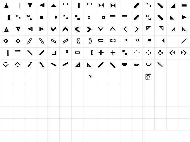 Bfribat 2Tone Two  glyph index