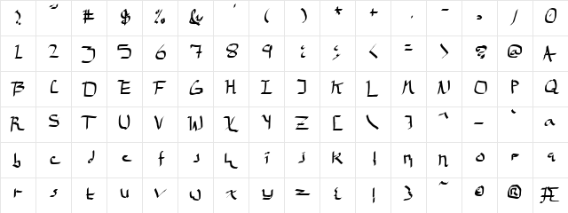 15th Accident Regular  glyph index