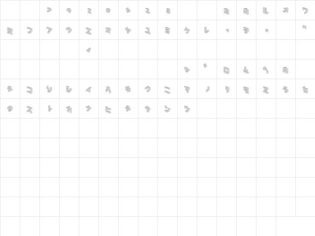 DemonCubicBlock NKP Regular  glyph index