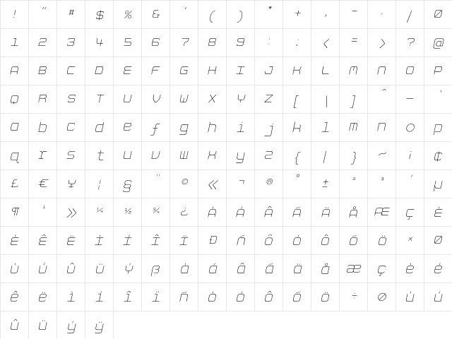 Aspirin-Refill Dazed  glyph index