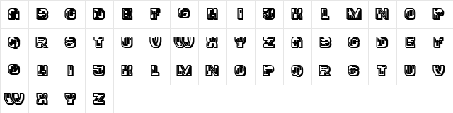 Trader Black Regular  glyph index