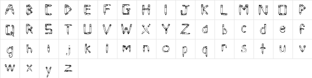 SketchPencils Regular  glyph index