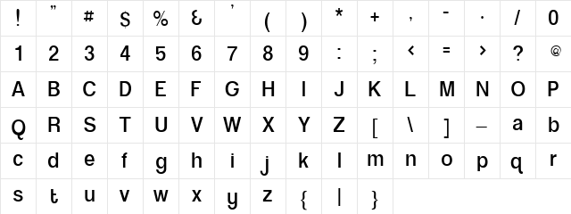 AL SongWriter Regular  glyph index
