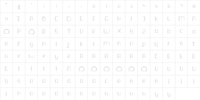 TaoMbao Regular  glyph index