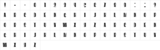 Boogie Woogie Regular  glyph index