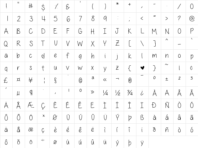 AllThingsPink ThingsPink  glyph index