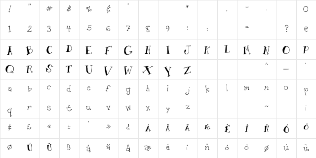 AMToon Medium  glyph index