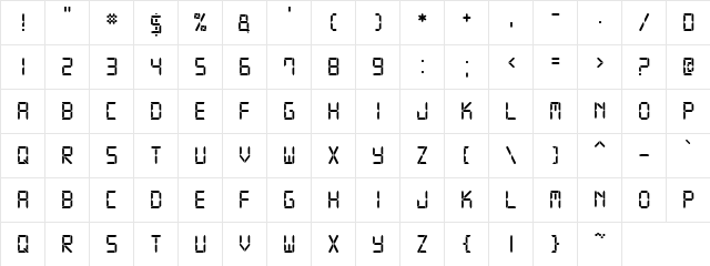 Digital-7 Mono  glyph index