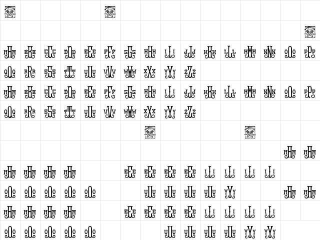 BraveGrams Regular  glyph index