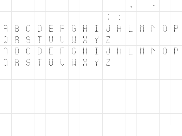 Led Simple St Regular  glyph index