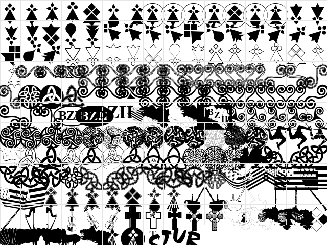 Aaa_BZH Normal  glyph index