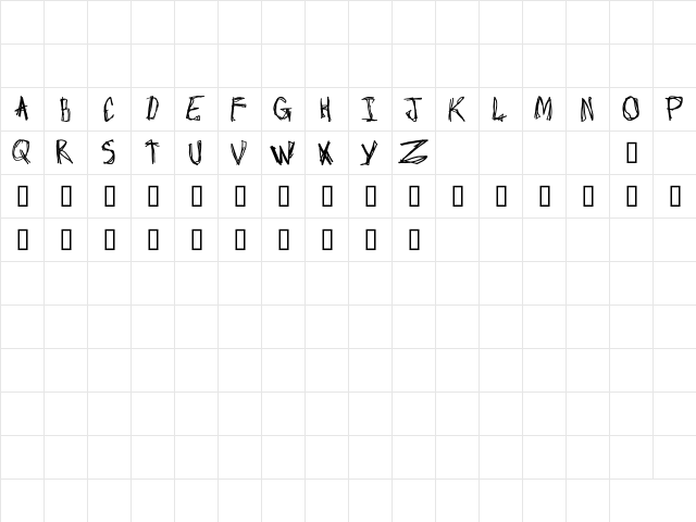 Craptacular Regular  glyph index