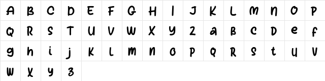 Falose FREE Regular  glyph index