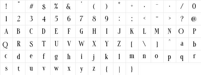 Danielle Harris DEMO Regular  glyph index