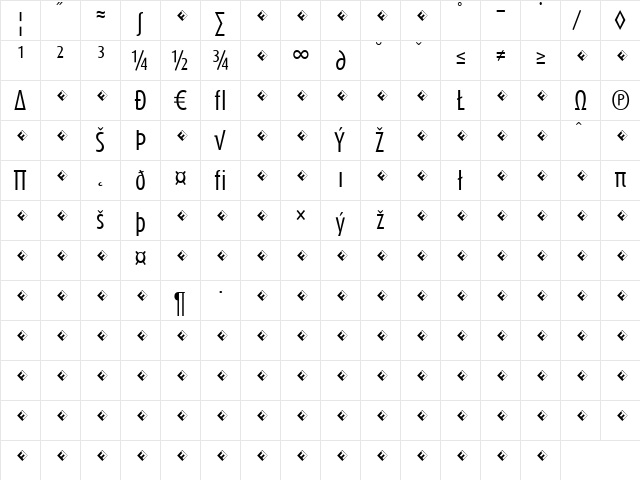 DaxCompact-RegularExpert Regular  glyph index