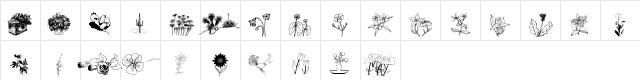 wmflowers2 Regular  glyph index
