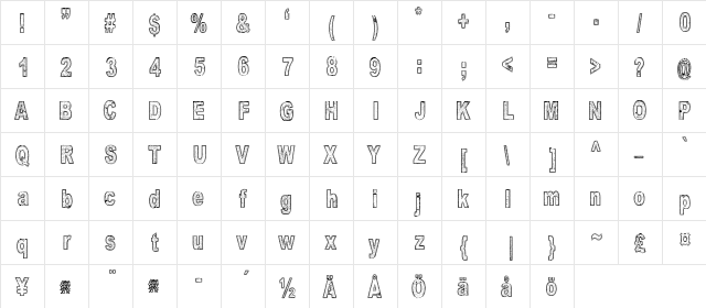 Is there anybody out there? Regular  glyph index