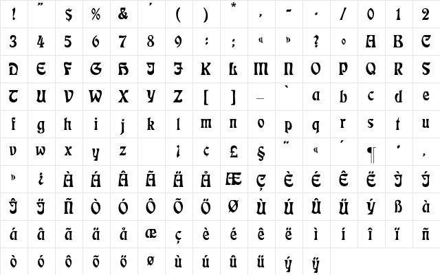 Eckmann Regular  glyph index