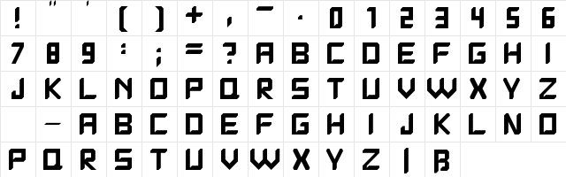 Quantrum Regular  glyph index