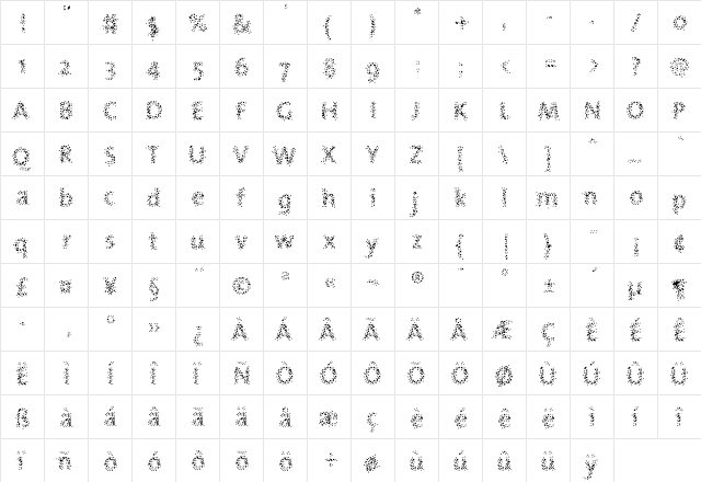 Nebulae- Regular  glyph index