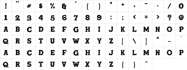 Calvous Spurs Stamp DEMO Regular  glyph index