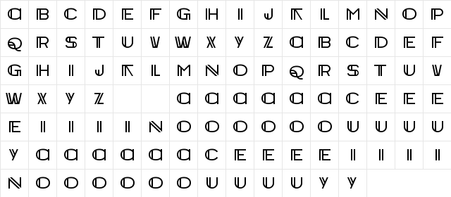 Intenci Demo Regular  glyph index