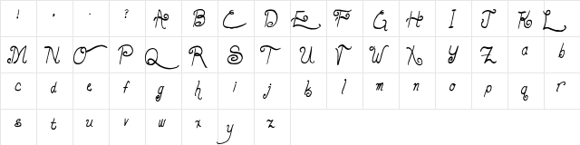 Lunar Oatmeal Regular  glyph index