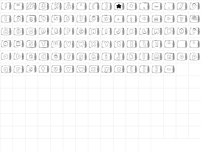 LD Pillow Talk Regular  glyph index