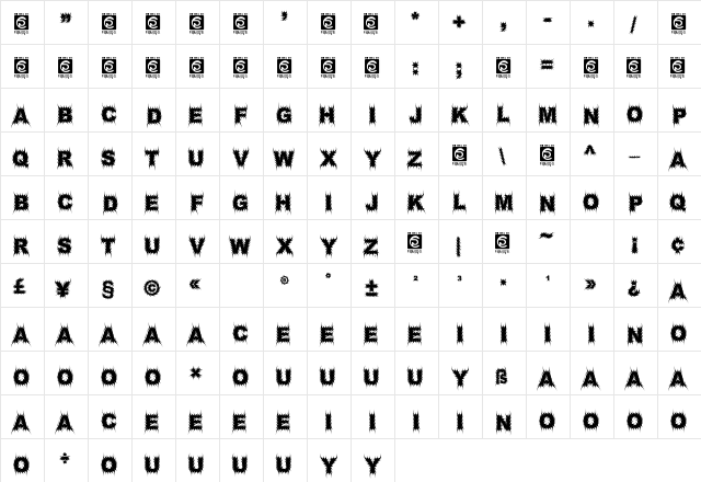 NIGHTCROW   glyph index