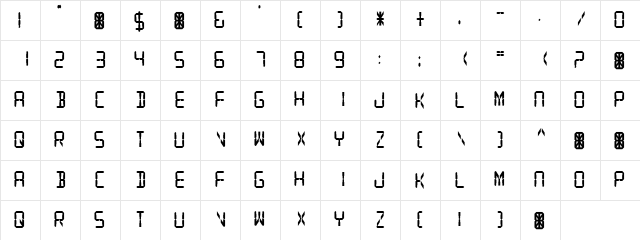 Digital Readout Thick Upright Regular  glyph index