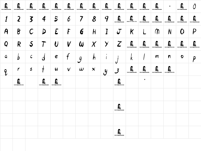 Open Hours Regular  glyph index