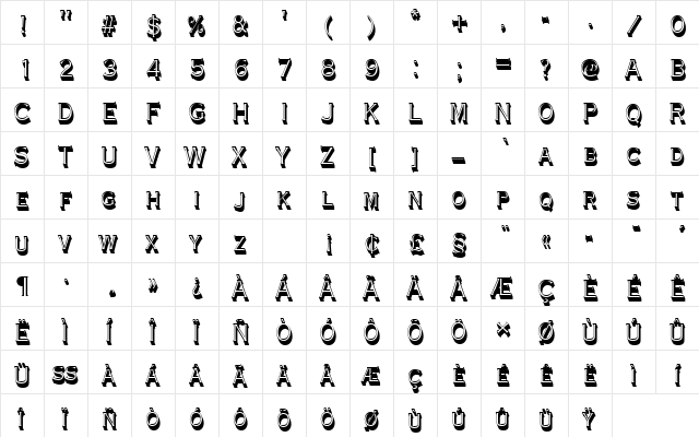 CopperplateTLigConSh1 Regular  glyph index