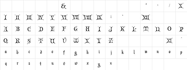 Whales Lover Regular  glyph index