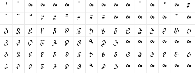 WizardSpeak Worn Regular  glyph index