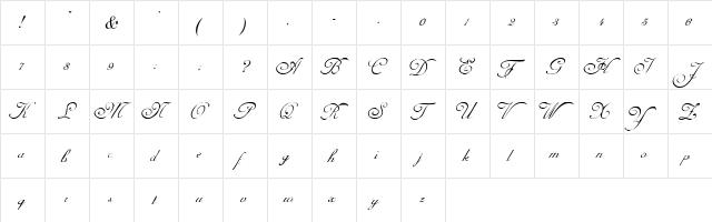 52 Regular  glyph index