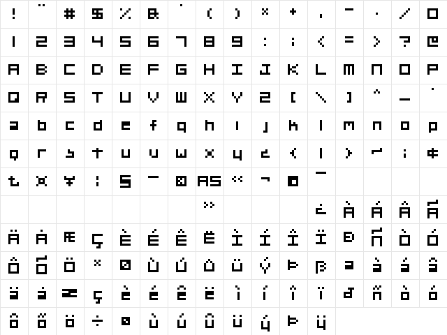 Org_v01 Regular  glyph index