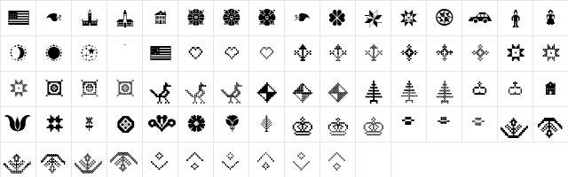 P22FolkArt Extras  glyph index