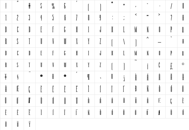 Manzanita Regular  glyph index