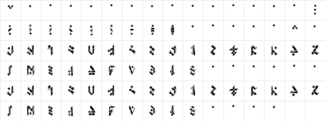 Temphis Knotwork Regular  glyph index
