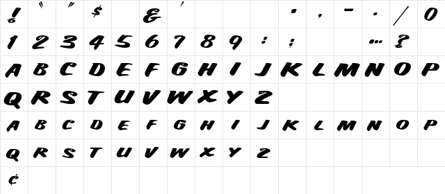 4 StatonBold DNA Regular  glyph index
