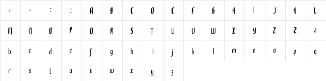 RM Blacklet Regular  glyph index