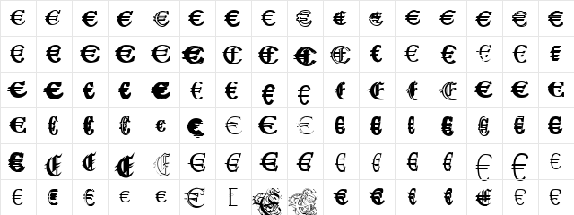 Ubiqita_Europa Normal  glyph index