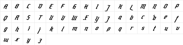 Rebellion FREE Regular  glyph index