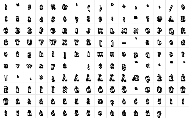 CooperBlaOutDConSh1 Regular  glyph index
