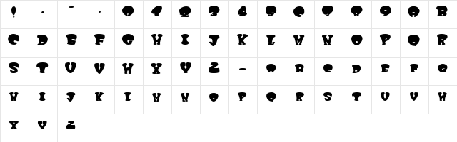 Wee Regular  glyph index