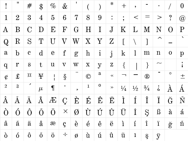 00659 Regular  glyph index