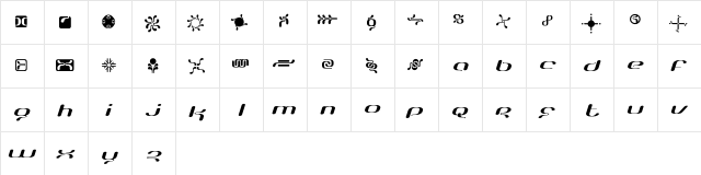 Crystopia Atmosphere  glyph index