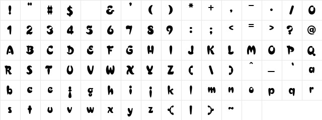 Krueger 1 Regular  glyph index