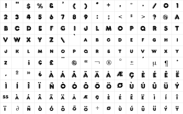 Frankenberg Regular  glyph index