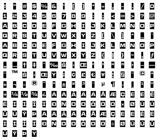 a_LineaSansCm Bold  glyph index